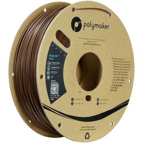 Polymaker PA02052 Filament PLA hohe Steifigkeit, hohe Zugfestigkeit 1.75mm 1000g Braun PolyLite™ 1 von Polymaker