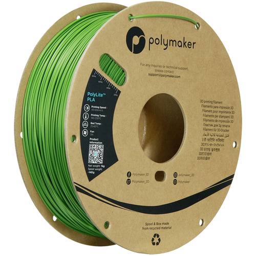 Polymaker PA02059 Filament PLA hohe Steifigkeit, hohe Zugfestigkeit 1.75mm 1000g Dschungelgrün Poly von Polymaker