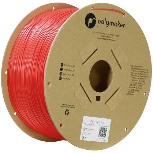 Polymaker PA02066 Filament PLA hohe Steifigkeit, hohe Zugfestigkeit 1.75mm 3000g Rot PolyLite™ 1St. von Polymaker