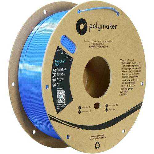 Polymaker PA03005 Silk Filament PLA-Seide Seidig glänzend 1.75mm 1000g Blau PolyLite™ 1St. von Polymaker