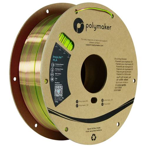 Polymaker PA03022 Dual Silk Filament PLA-Seide Mehrfarbig, Seidig glänzend 1.75mm 1000g Aubergine, von Polymaker