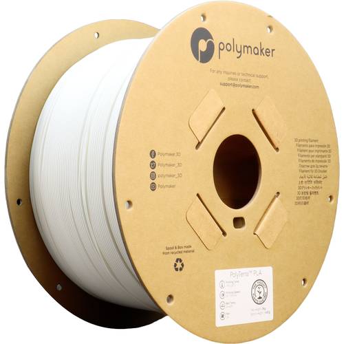 Polymaker PA04008 Regular Filament PLA geringerer Kunststoffgehalt, Matt 1.75mm 1000g Cotton White P von Polymaker