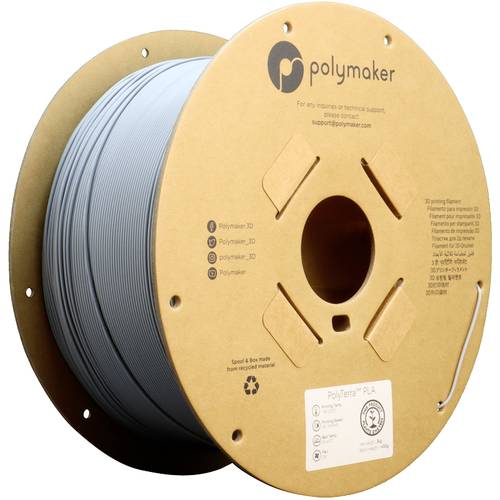 Polymaker PA04009 Regular Filament PLA geringerer Kunststoffgehalt, Matt 1.75mm 3000g Fossil Grey Po von Polymaker