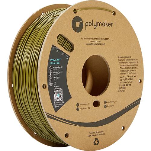 Polymaker PA07006 Filament PLA Pro hohe Steifigkeit, schlagfest 1.75mm 1000g Army Green PolyLite™ von Polymaker