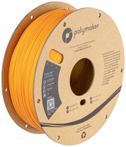 Polymaker PA08007 Filament LW-PLA Matt, Geringe Dichte 1.75mm 800g Leucht-Orange (matt) PolyLite™ von Polymaker