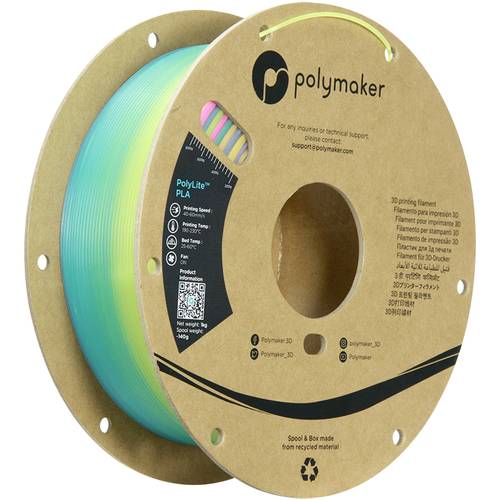 Polymaker PA09001 Luminous Filament PLA nachleuchtend 1.75mm 1000g Leucht-Regenbogen PolyLite™ 1St. von Polymaker