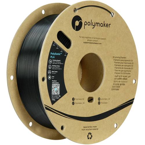 Polymaker PA12002 Filament PLA Highspeed Filament 1.75mm 1000g Schwarz PolySonic™ 1St. von Polymaker