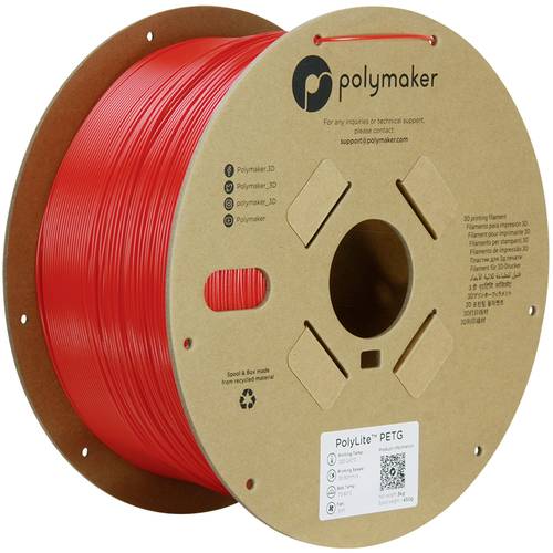 Polymaker PB01048 Filament PETG hitzebeständig, hohe Zugfestigkeit 1.75mm 3000g Rot PolyLite™ 1St. von Polymaker