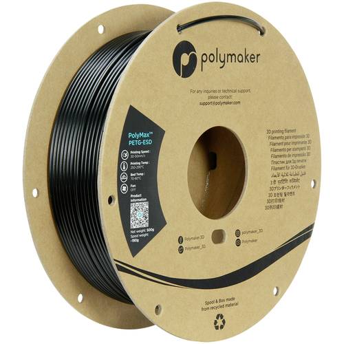 Polymaker PB03002 Filament PETG ESD ESD-sicher, schlagfest 2.85mm 500g Schwarz PolyMax™ 1St. von Polymaker