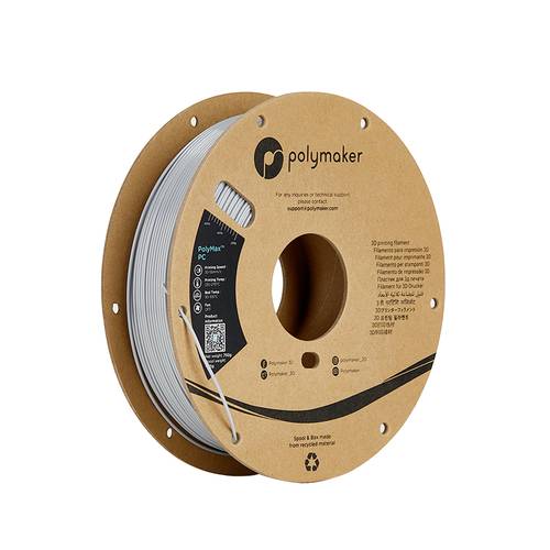 Polymaker PC02005 Filament PC (Polycarbonat) schlagfest, hitzebeständig 1.75mm 750g Grau PolyMax™ von Polymaker