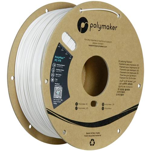 Polymaker PC03002 Filament flammhemmend, hitzebeständig, schlagfest 1.75mm 1000g Weiß PolyMax™ 1St. von Polymaker