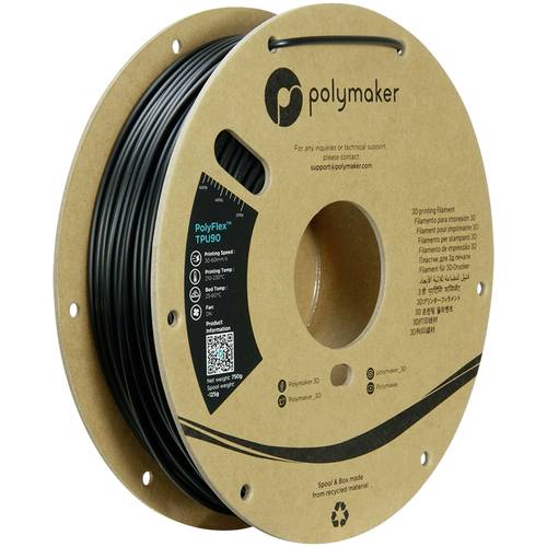 Polymaker PD02006 TPU90 Filament TPU flexibel 2.85mm 750g Schwarz PolyFlex™ 1St. von Polymaker