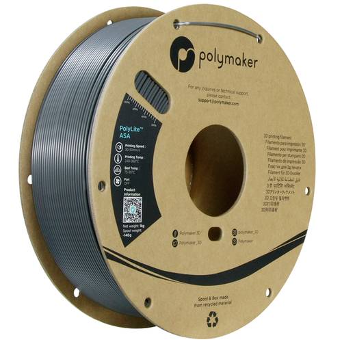 Polymaker PF01037 Dark Grey Filament ASA UV-beständig, witterungsbeständig, hitzebeständig, schla von Polymaker