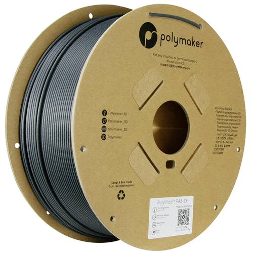 Polymaker PG03004 Filament PA6-CF chemisch beständig, hitzebeständig, Kohlefaserverstärkt 1.75mm von Polymaker