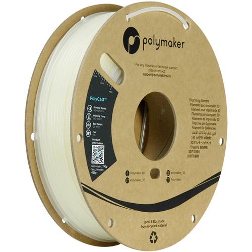 Polymaker PJ03002 Filament PolyCast Feinguss-/Wachsausschmelzverfahren 2.85mm 750g Natur PolyCast™ von Polymaker