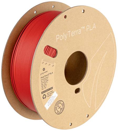 Polymaker PM70955 Regular Filament PLA geringerer Kunststoffgehalt, Matt 1.75mm 1000g Army Red PolyT von Polymaker