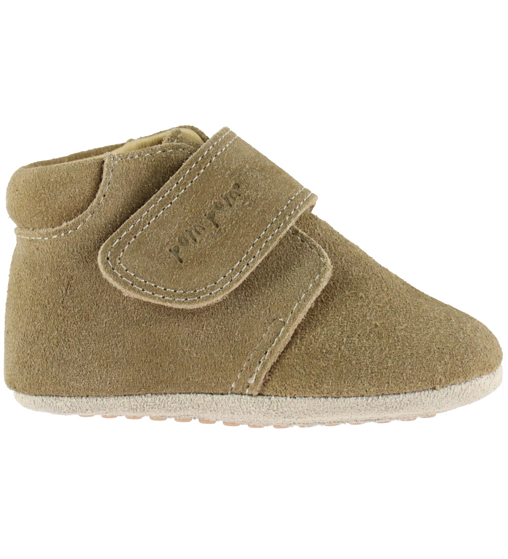 Pom Pom Leder-Krabbelschuhe - Anfänger Klettband - Kakhi Suede - Pom Pom - 19 - Leder-Krabbelschuhe Pom Pom Leder-Krabbelschuhe - Anfänger Klettband - Kakhi Suede - Pom Pom - 19 - Leder-Krabbelschuhe von Pom Pom