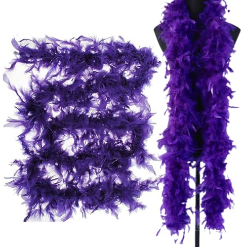 Federboa, 2m/6.6ft Bunte Feder Boa für Damen und Mädchen, Flauschige Federboa Federstola Federschal Kostümzubehör, Feather Boas Dekorieren für Hochzeit Party, Karneval, Halloween, Weihnachten Kostüm von Pomurom