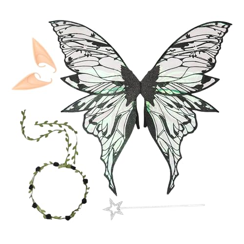 Pomurom Feenflügel Für Mädchen | Kostüm Verkleidung Engelsflügel Mit Feenstab & Elfenohren,Kostüm für Mottoparties Geburtstage Bühnenauftritte Feste Feiertage Pomurom Feenflügel Für Mädchen | Kostüm Verkleidung Engelsflügel Mit Feenstab & Elfenohren,Kostüm für Mottoparties Geburtstage Bühnenauftritte Feste Feiertage von Pomurom