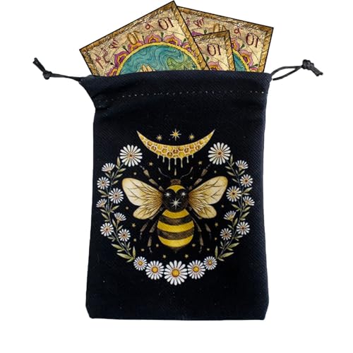 Pomurom Tarot-Karten-Beutel-Tasche | Tarot Würfel Tasche Tarot Tasche,13 x 18 cm neuartige Tarotkarten- und Würfel-Aufbewahrungstasche, Schmuckbeutel, Brettspiel-Tarot-Tasche mit Kordelzug für von Pomurom