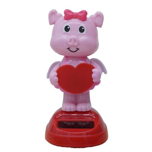 Solar Wackelfigur Schwein, Solar Tanzfigur Schwein, Wackelfigur Auto Solar Lustig, Solar Tanzende Schwein Figuren Spielzeug Für Auto Armaturenbrett Haus Büro Schreibtisch Dekoration Fahrer Geschenk von Pomurom