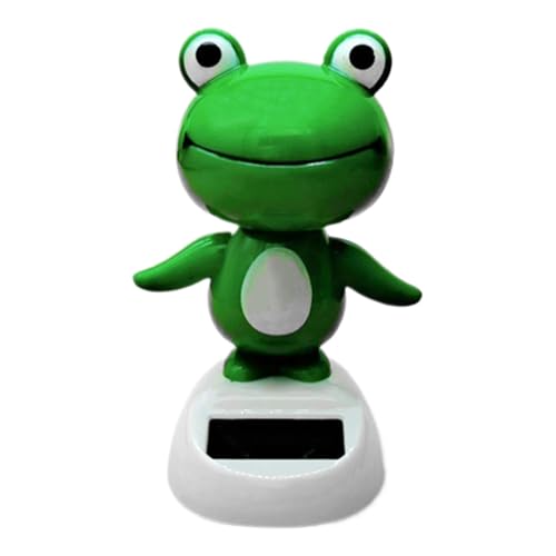 Wackelfigur Frosch, Solarbetriebener Schwingender Frosch, Solar Tanzende Frosch Wackelfigur Spielzeug für Auto Armaturenbrett Zuhause Büro Schreibtisch Dekoration, Lustig Geschenk für Fahrer Kinder von Pomurom