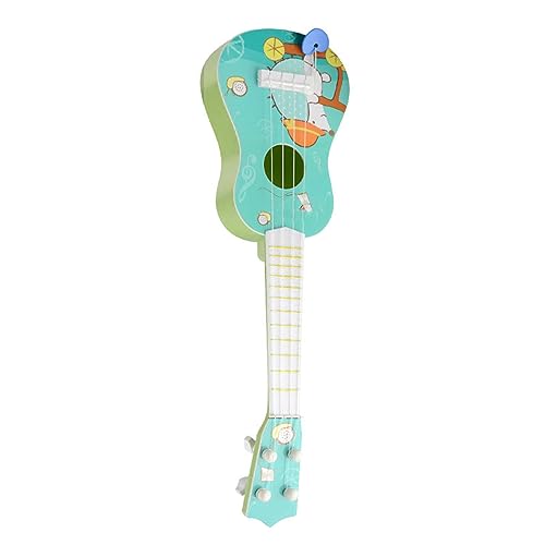 Kinder-Miniatur-Ukulele-Spielzeug, Pädagogische Kinder, Kleine Ukulele, Bunt, 4 Saiten, Sicher für Zuhause (Green) von Pongnas