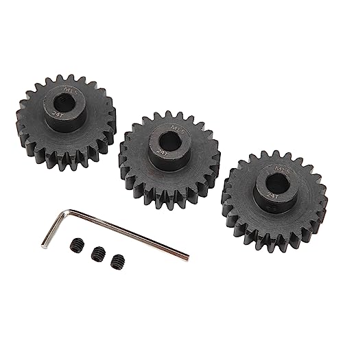 Pongnas M1,5 Ritzel, 8 Mm, Sicher, 3-teiliges Professionelles Ersatzzubehör, Stahlritzel mit M5 Stellschraube für 1/5 RC-Auto für Outdoor-Aktivitäten (24T) von Pongnas