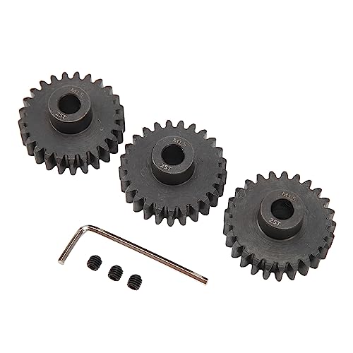 Pongnas M1,5 Ritzel, 8 Mm, Sicher, 3-teiliges Professionelles Ersatzzubehör, Stahlritzel mit M5 Stellschraube für 1/5 RC-Auto für Outdoor-Aktivitäten (25T) von Pongnas