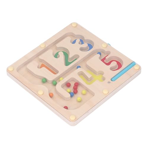 Pongnas Magnetisches Farb- und Zahlenlabyrinth, REGT die Kreativität an. Interaktives Zählpuzzlebrett aus Holz, Hand-Auge-Koordination, für Camping für den Kindergarten von Pongnas