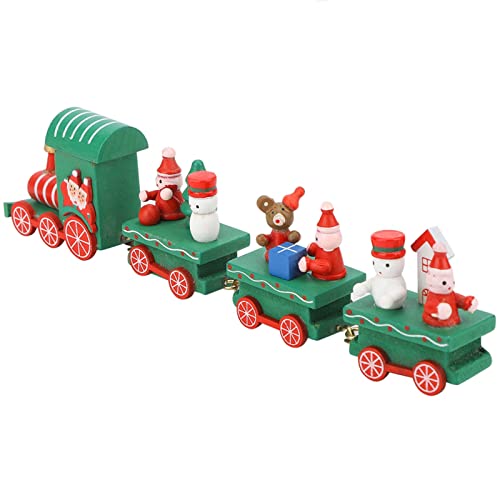 Pongnas Weihnachtszug-Set, Modische Tischdekoration, Schön für, Sicheres und Ungiftiges Holzmaterial (Green) von Pongnas