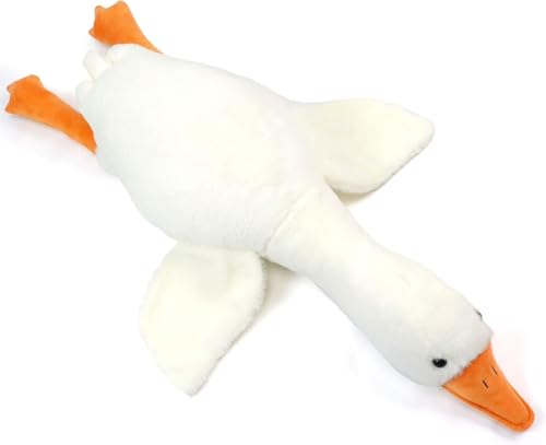 Ponjauk 130cm Plüsch Gans Stofftier Ente Weiß Riesen Gans Kuscheltier Ente XXL Riesige Gans Enten Plüschtier Groß Gans Giant Goose Plush Huge Duck Plushies von Ponjauk