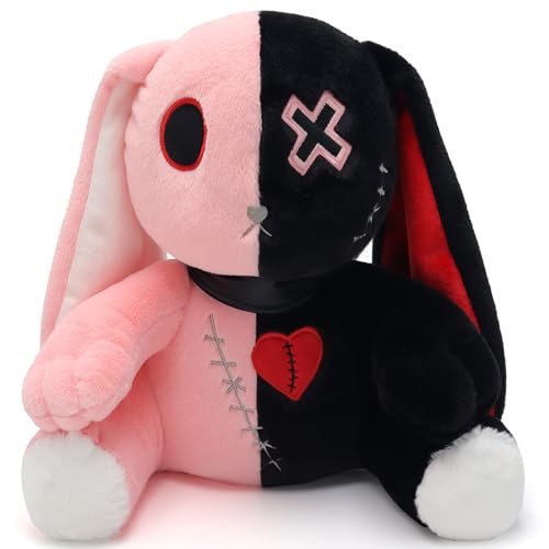 Ponjauk 25cm/30cm Gothic Hase Plüsch Kaninchen Plüschtier Kuscheltier Horror Häschen Ostern Plüschtiere Halloween Gruseliges Häschen Plüschtier Verrücktes Kaninchen Spielzeug von Ponjauk