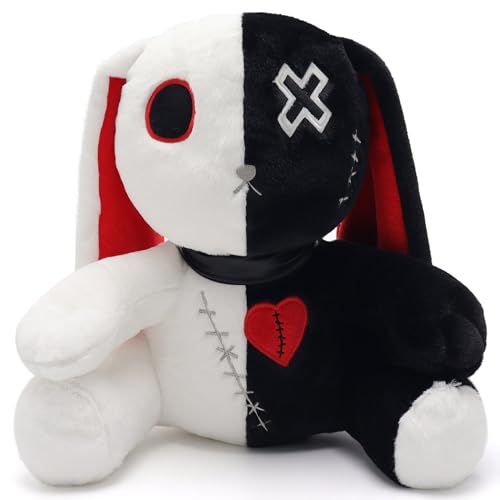 Ponjauk 25cm/30cm Gothic Hase Plüsch Kaninchen Plüschtier Kuscheltier Horror Häschen Ostern Plüschtiere Halloween Gruseliges Häschen Plüschtier Verrücktes Kaninchen Spielzeug von Ponjauk