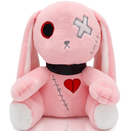 Ponjauk 25cm/30cm Gothic Hase Plüsch Kaninchen Plüschtier Kuscheltier Horror Häschen Ostern Plüschtiere Halloween Gruseliges Häschen Plüschtier Verrücktes Kaninchen Spielzeug von Ponjauk