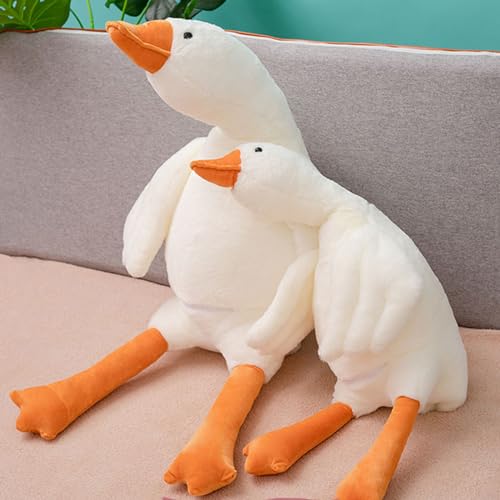 Ponjauk 50-190 cm Plüsch Gans Stofftier Ente Weiß Riesen Gans Kuscheltier Ente XXL Riesige Gans Enten Plüschtier Groß Gans Giant Goose Plush Huge Duck Plushies von Ponjauk