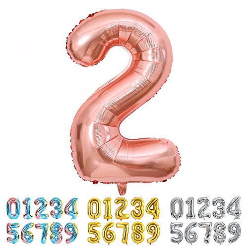 Ponmoo Luftballon Zahl 2 Rosegold, Riesen Nummer 0 1 2 3 4 5 6 7 8 9 10-19 20-29 30-39 40 50 60 70 80 90 100, groß Folienballons für Hochzeit Jubiläum, Geburtstagsballons Party Dekoration Ponmoo Luftballon Zahl 2 Rosegold, Riesen Nummer 0 1 2 3 4 5 6 7 8 9 10-19 20-29 30-39 40 50 60 70 80 90 100, groß Folienballons für Hochzeit Jubiläum, Geburtstagsballons Party Dekoration von Ponmoo