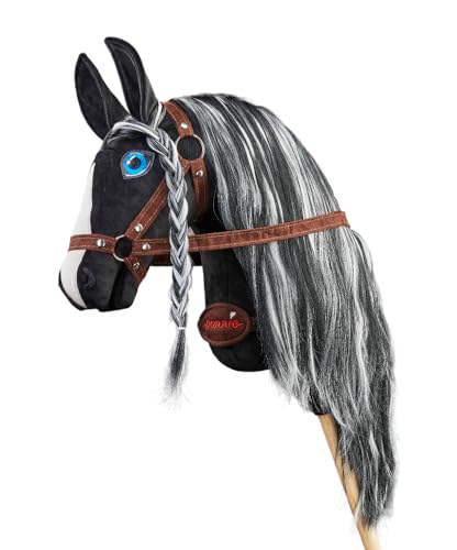 PONNIE Steckenpferd Ponnie Barock Pinto A4, Hobby Horse, Pferde Spielzeug für Kinder, mit handgemalten Augen, hergestellt in Einer geschützten Werkstatt Size S von Ponnie