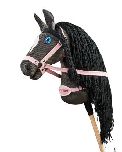 PONNIE Steckenpferd Ponnie Black Star A3, Hobby Horse, Pferde Spielzeug für Kinder, mit handgemalten Augen, hergestellt in Einer geschützten Werkstatt von Ponnie