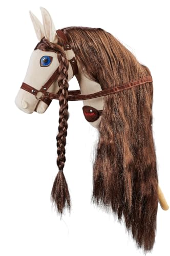 PONNIE Steckenpferd Ponnie Cornelia A4, Hobby Horse, Pferde Spielzeug für Kinder, mit handgemalten Augen, hergestellt in Einer geschützten Werkstatt Size S von Ponnie