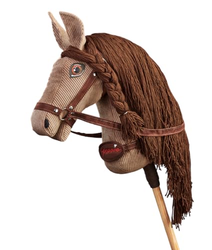 PONNIE Steckenpferd Ponnie Ginger A3, Hobby Horse, Pferde Spielzeug für Kinder, mit handgemalten Augen, hergestellt in Einer geschützten Werkstatt von Ponnie