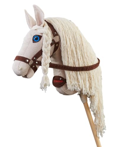 PONNIE Steckenpferd Ponnie Snow White A3, Hobby Horse, Pferde Spielzeug für Kinder, mit handgemalten Augen, hergestellt in Einer geschützten Werkstatt von Ponnie