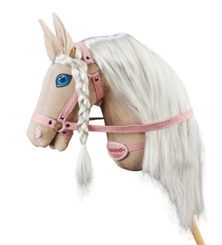 Ponnie Steckenpferd Schneerose A4, Hobby Horse, Pferde Spielzeug für Kinder, mit handgemalten Augen, hergestellt in Einer geschützten Werkstatt Size S von Ponnie