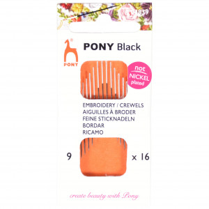 Pony Black Sticknadeln Gr. 9 - 16 Stk von Pony