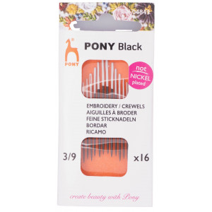 Pony Black Sticknadeln Gr. 3/9 - 16 Stk von Pony