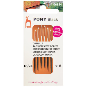 Pony Black Strama Nadeln mit Spitze Gr. 18/24 - 6 Stk von Pony