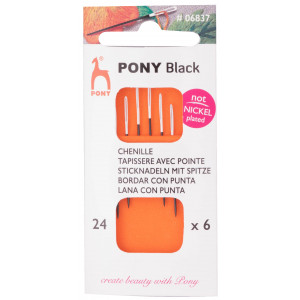 Pony Black Strama Nadeln mit Spitze Str. 24 - 6 Stk von Pony