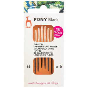 Pony Black Strama Nadeln ohne Spitze Str. 14 - 4 Stk von Pony