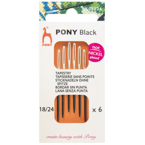 Pony Black Strama Nadeln ohne Spitze Gr. 18/24 - 6 Stk von Pony