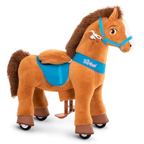 PonyCycle Essentiell Modell E Reitpferd auf Rollen Outdoor Spielzeug mit Bremse (Braun/Größe 3 für Alter 3-5) Kuscheltier Reitpferd für Kinder - E337 von PonyCycle
